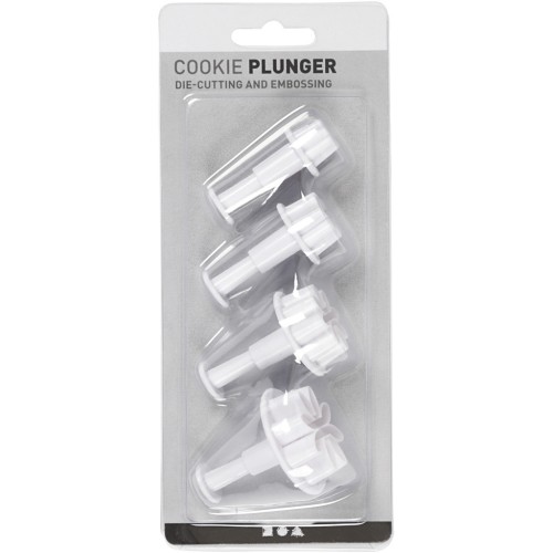 4 emporte-pièces poussoir pour pâte polymère - Fleurs 23-28-36-44 mm