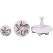 3 emporte-pièces poussoir pour pâte polymère - Flocon de neige 32-48-65 mm