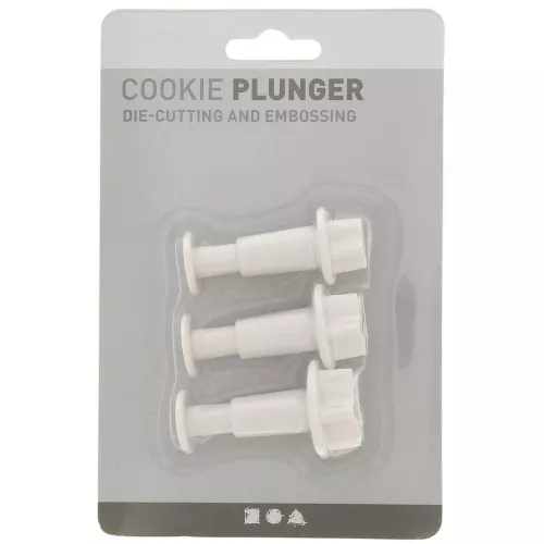 3 emporte-pièces poussoir pour pâte polymère - Etoiles 21-23-26 mm