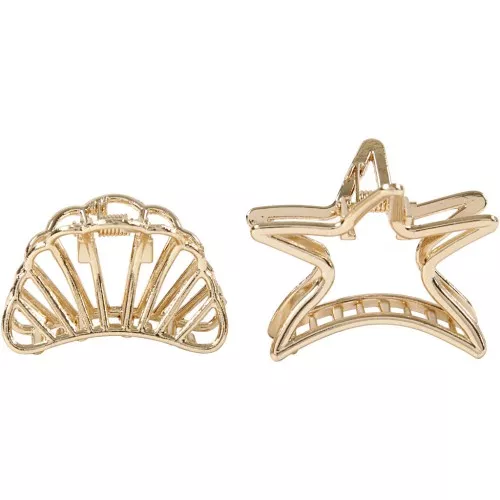 Pince à Cheveux Fantaisie Perles Nacrées Dorée - 8x2,5 Cm - Occasion Comme Neuve