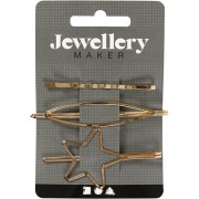 Barrettes plates originales pour cheveux - Doré x3