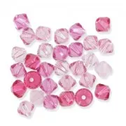Rose - Mix de Toupies en cristal PureCrystal 5328 3 mm Rose x50 Mix de Toupies en cristal PureCrystal 5328 3 mm Rose x50
