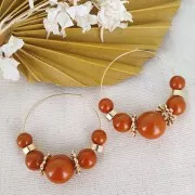 Perle en résine opaque 8 mm - Moutarde x1