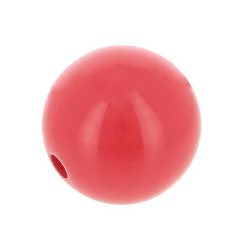 Perle en résine opaque 10 mm - Rouge clair x1
