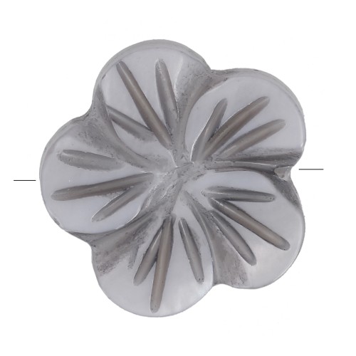 Fleurs Nacre 15 mm Gris x4