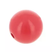 Perle en résine opaque 14 mm - Rouge clair x1