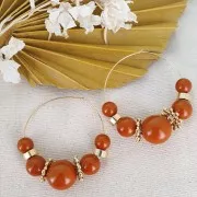 Perle en résine opaque 14 mm - Corail x1