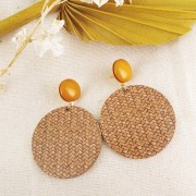 Cabochon rond en résine opaque 12 mm - Moutarde x1