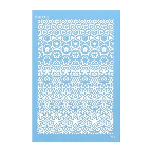 Silk Screen Moiko pour Pâte polymère 74x105 mm - Motif flowers 13.23