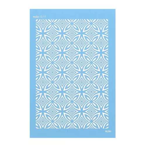Silk Screen Moiko pour Pâte polymère 74x105 mm - Motif Petit kaléidoscope 13.17