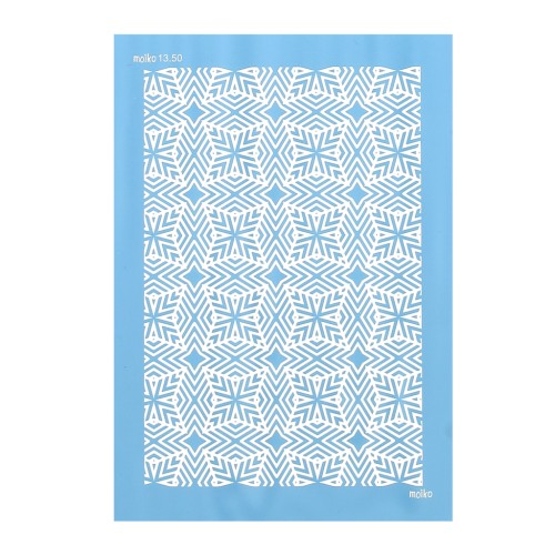Silk Screen Moiko pour Pâte polymère 74x105 mm - Motif Kaléidoscope 13.50