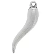 Breloque piment 27 mm argenté vieilli x1