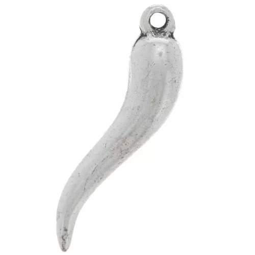 Breloque piment 27 mm argenté vieilli x1