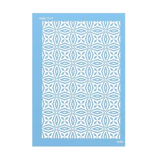 Silk Screen Moiko pour Pâte polymère 74x105 mm - Motif Kaléidoscope 13.20