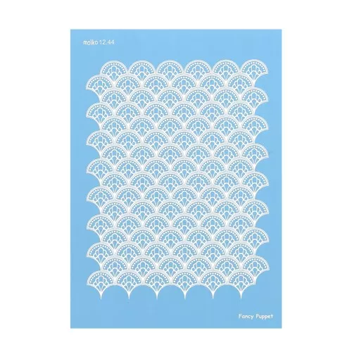 Silk Screen Moiko pour Pâte polymère 74x105 mm - Motif Eventail 12.44