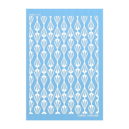 Silk Screen Moiko pour Pâte polymère 74x105mm - Coquille Design Caroline Cornic