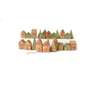 Calendrier de l'avent à monter soi-même - Village Kraft - Métallisé x1