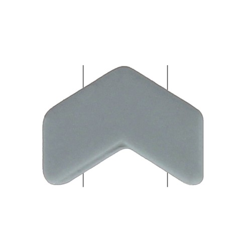 Perle colorée 2 trous en zamac effet gomme Chevron 6x8 mm - Gris x1