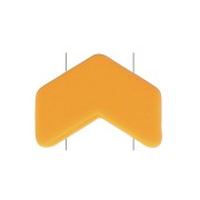 Perle colorée 2 trous en zamac effet gomme Chevron 6x8 mm - Moutarde x1|raw }}