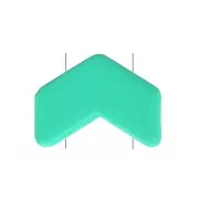 Perle colorée 2 trous en zamac effet gomme Chevron 6x8 mm - Vert turquoise x1