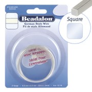 Fil de cuivre carré 0.81 mm - German Style Wire - Argenté x2m