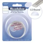 Fil de cuivre demi-rond 0.81 mm - German Style Wire - Argenté x3m