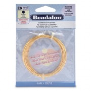 Fil de laiton rond 0.81 mm - German Style Wire - Doré x6m