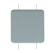 Perle colorée 2 trous en zamac effet gomme forme carrée 8x8 mm - Gris x1|raw }}