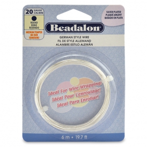 Fil de cuivre rond 0.81 mm - German Style Wire - Argenté x6m