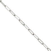 Chaîne maille rectangle 4.5 mm en laiton - Rhodié x1m|raw }}