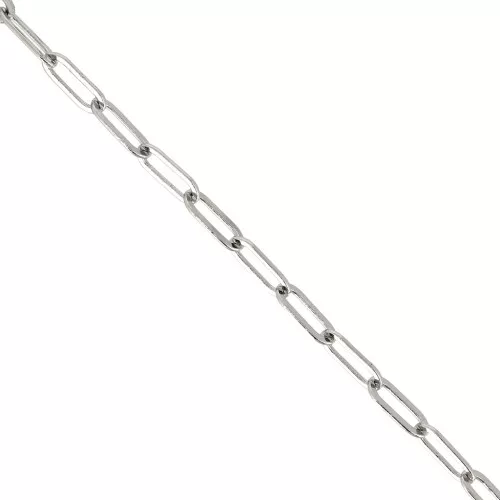 Chaîne maille rectangle 4.5 mm en laiton - Rhodié x1m