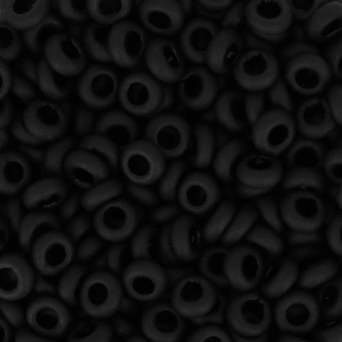 Rocaille Toho Demi Round 6/0 TO6RDR0049F - Opaque Frosted Jet x5g