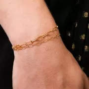 Chaîne maille rectangle 3 mm en Gold filled (or laminé)  x20cm