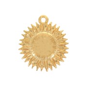 Pendentif tournesol en zamac 19x17 mm - Doré à l'or fin x1
