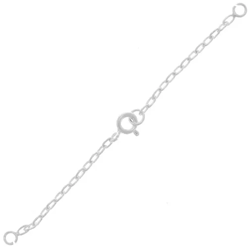 Fermoir à ressort 5 mm et chainette de sécurité - Argent 925 x1