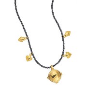 Mini breloque losange - ethnique - 12x9 mm - Doré à l'or fin x1