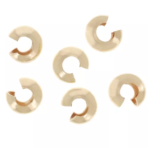 Caches perles à écraser 4 mm - Gold Filled (or laminé) x10