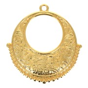 Pendentif rond ethnique évidé 30x28 mm - Doré à l'or fin x1|raw }}