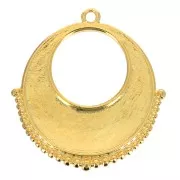 Pendentif rond ethnique évidé 30x28 mm - Doré à l'or fin x1