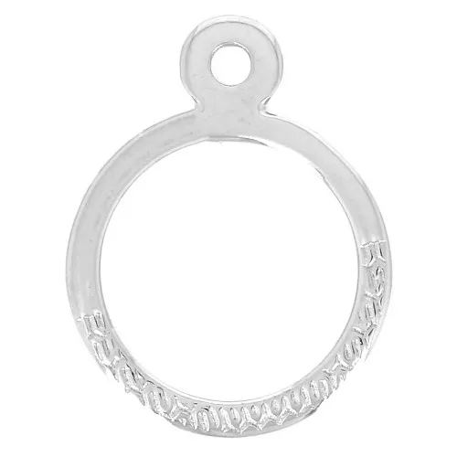 Pendentif anneau martelé 23x18 mm - Placage Argent fin vieilli x1