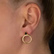 Pendentif anneau martelé 23x18 mm - Placage Argent fin vieilli x1