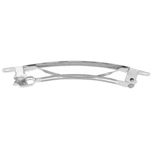 Barrette à cheveux 78 mm - Rhodié x1