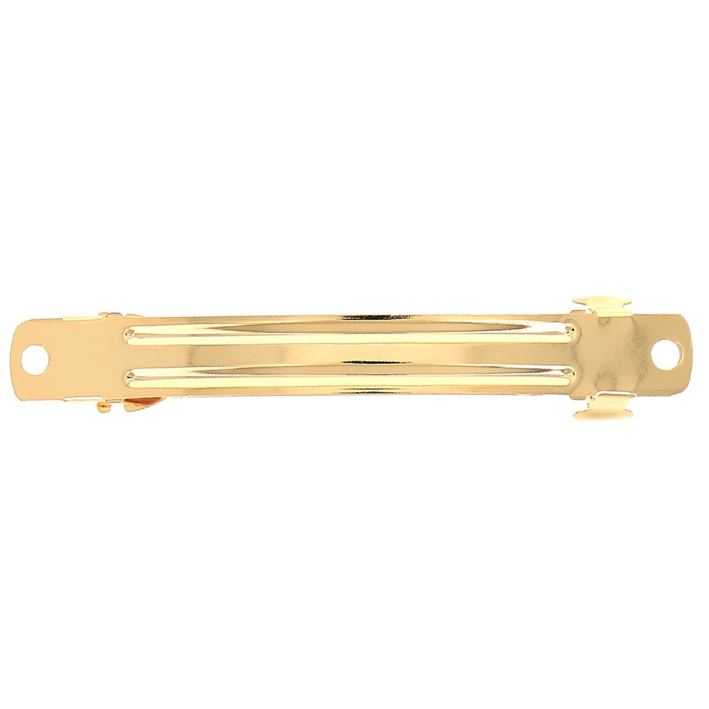 Barrette à Cheveux Art Déco Dorée Avec Cristal Transparent - 7,5 Cm, NY FASHION ACCESSORIES