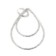 Pendentif double goutte diamanté 20x15 mm en Argent 925 x1