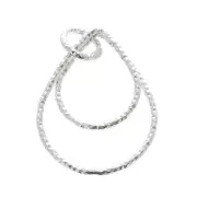 Pendentif double goutte diamanté 20x15 mm en Argent 925 x1
