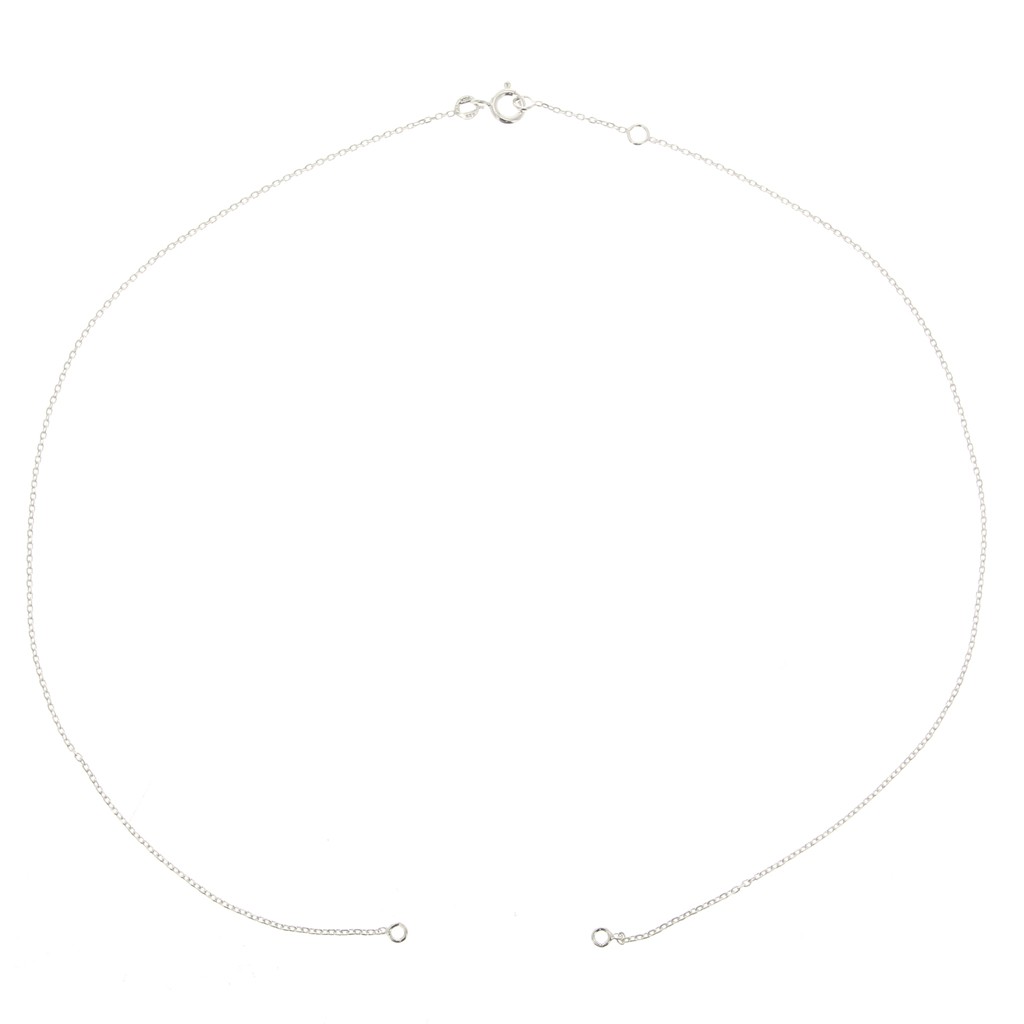 Chaîne En Argent 925 Tour De Cou - 43 Cm Avec Modules Fantaisie, Occasion