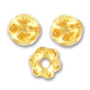 Perles rondes filigranées 4 mm Doré à l'or fin x20|raw }}