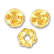 Perles rondes filigranées 4 mm Doré à l'or fin x20