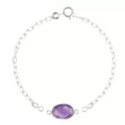 Bracelet maille Forçat limée pour intercalaire - Argent 925 x14.5cm