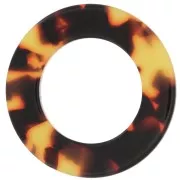 Pendentif anneau 29 mm en acétate de cellulose - Ecaille de tortue Marron - Noir